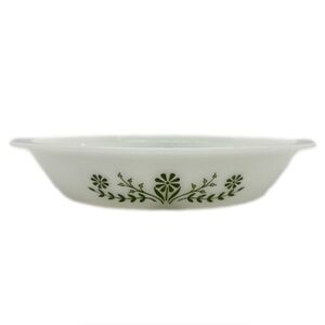 Vintage Glasbake Divided Casserole Dish -Jeanette Green Daisy- J-2352